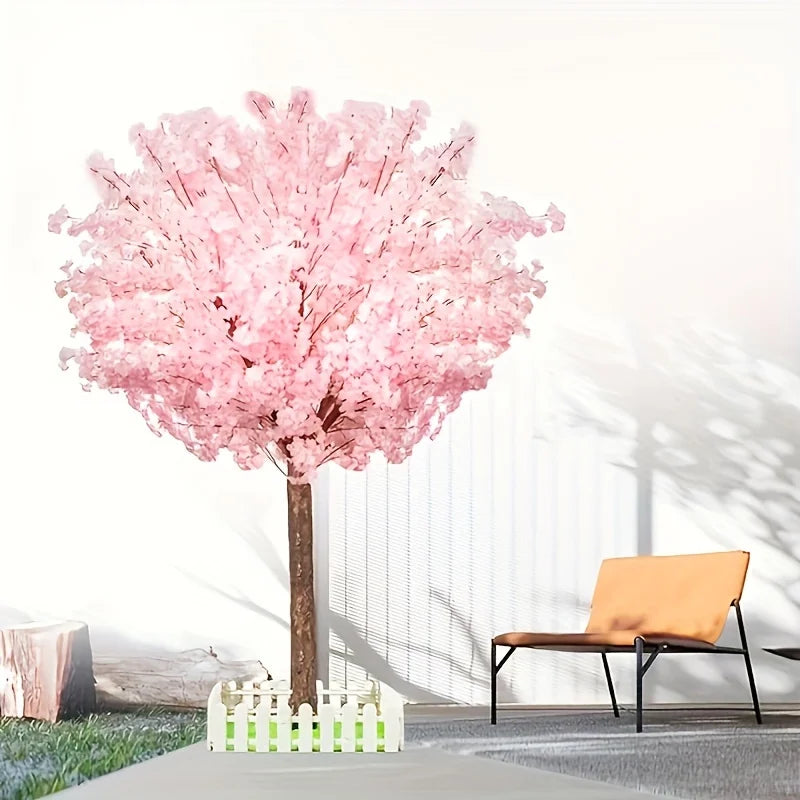 Artificial Cherry Trees Indoor Decor: Handmade Natural Fake Cherry Blossom Pink Tree Outdoor For Party Wedding Christmas
