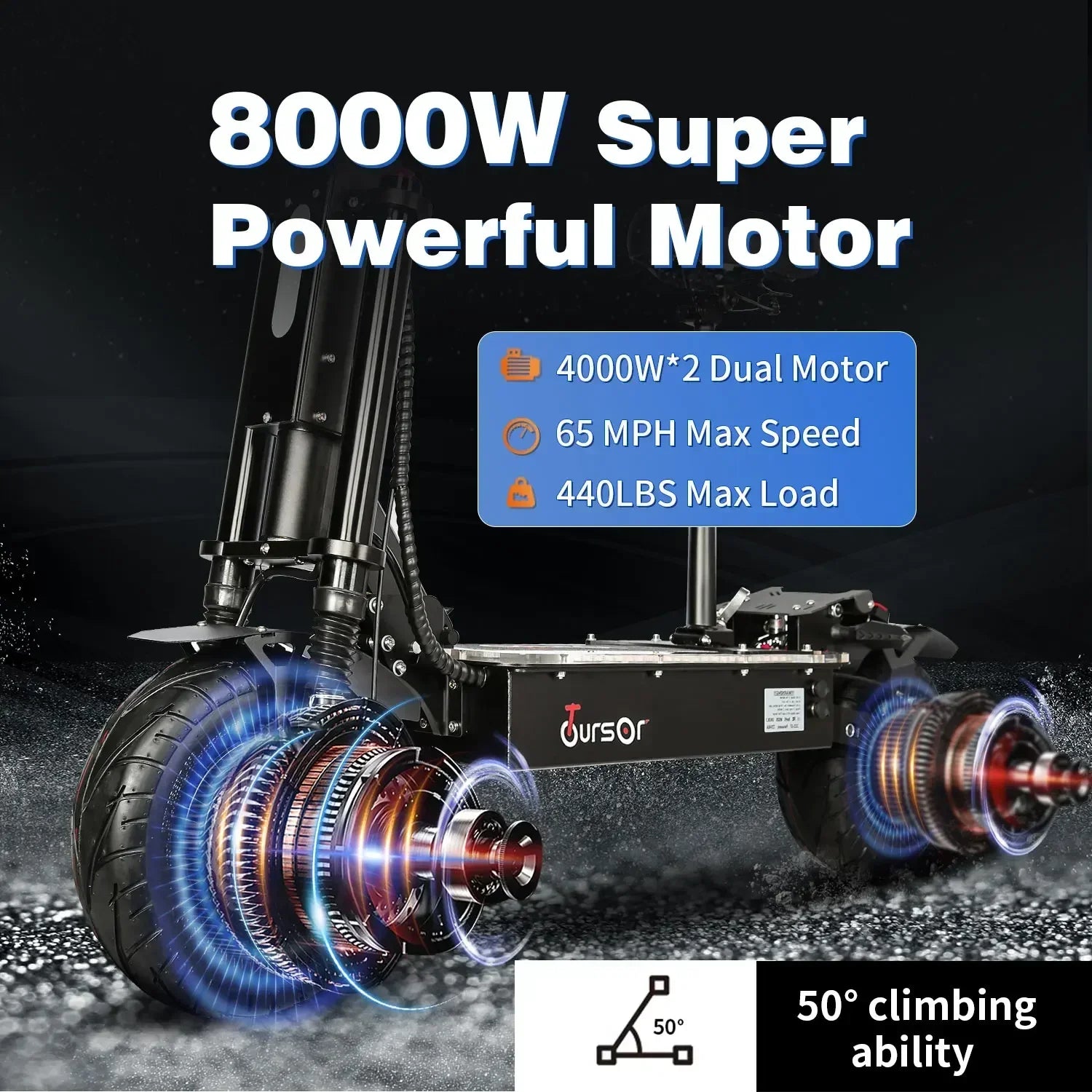 TOURSOR X13 5000W*2 Dual Motor Electric Scooter For Adults 72V35Ah Battery E-Scooter 13" Road Tire Foldable Road EScooter