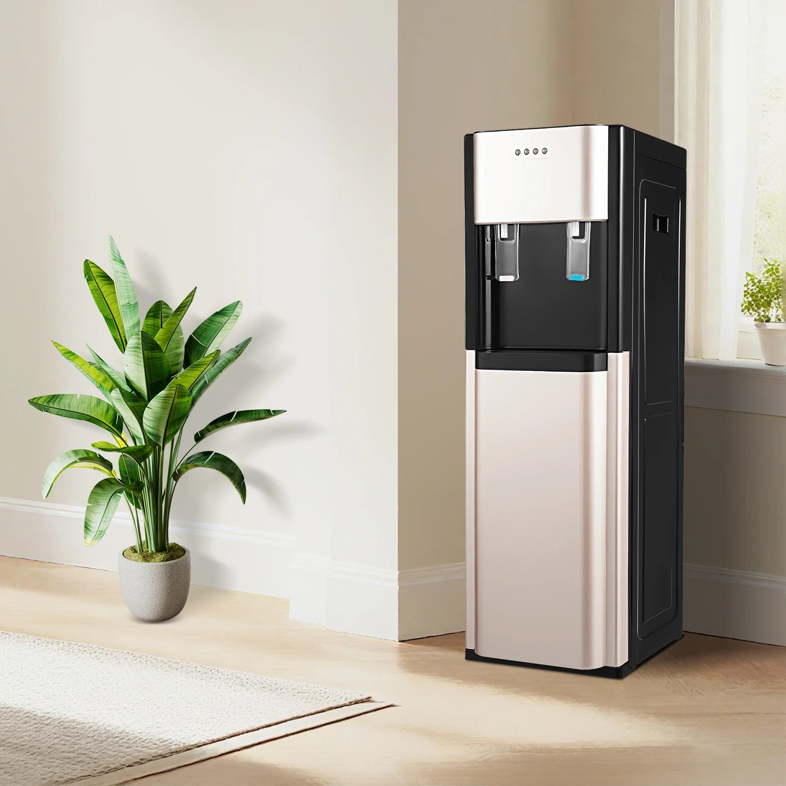 620W Bottom Loading Water Dispenser with Hot and Cold Water, Floor Standing Water Cooler with Heating and Cooling Functions for Home Office Living Room
