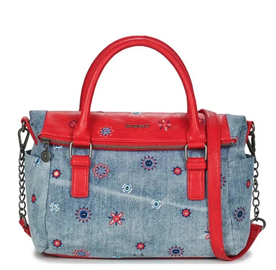 Spanish foreign trade new heavy industry embroidery women's portable large capacity bag single shoulder crossbody fashion bag