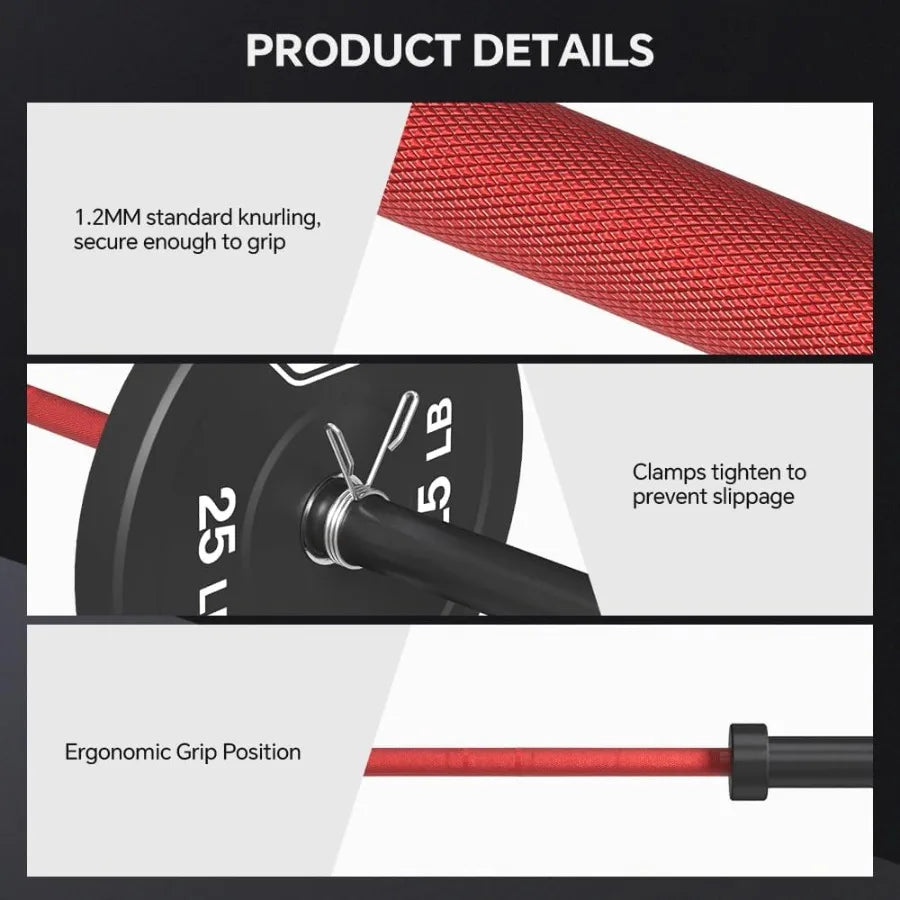7FT Barbell Bar with 110LB Weight Plate Set Combo Solid Bar with Bearings 700Lbs Capacity Weight Bar for Home Gym Strength Train
