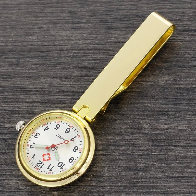 Diamond Nurse Watch Luminous Simple Medical Chest Watch Clip Buckle High-Quality Doctor Fob Brooch Clock Hospital Gift