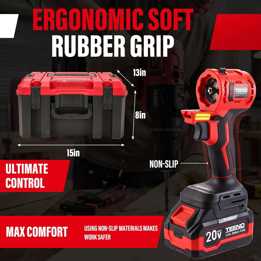 Brushless Power Tool Combo Kit, 6-in-1 Cordless Multi-Tool Set with Drill, Impact Wrench, Oscillating Tool, Saws & Sander, 3Ah