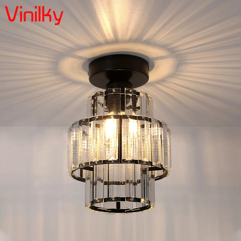 Modern Crystal Ceiling Lamp Led Hanging Lights Home Appliance Dining Room Nordic Loft Chandelier Bedroom Bedside Decora Fixtures