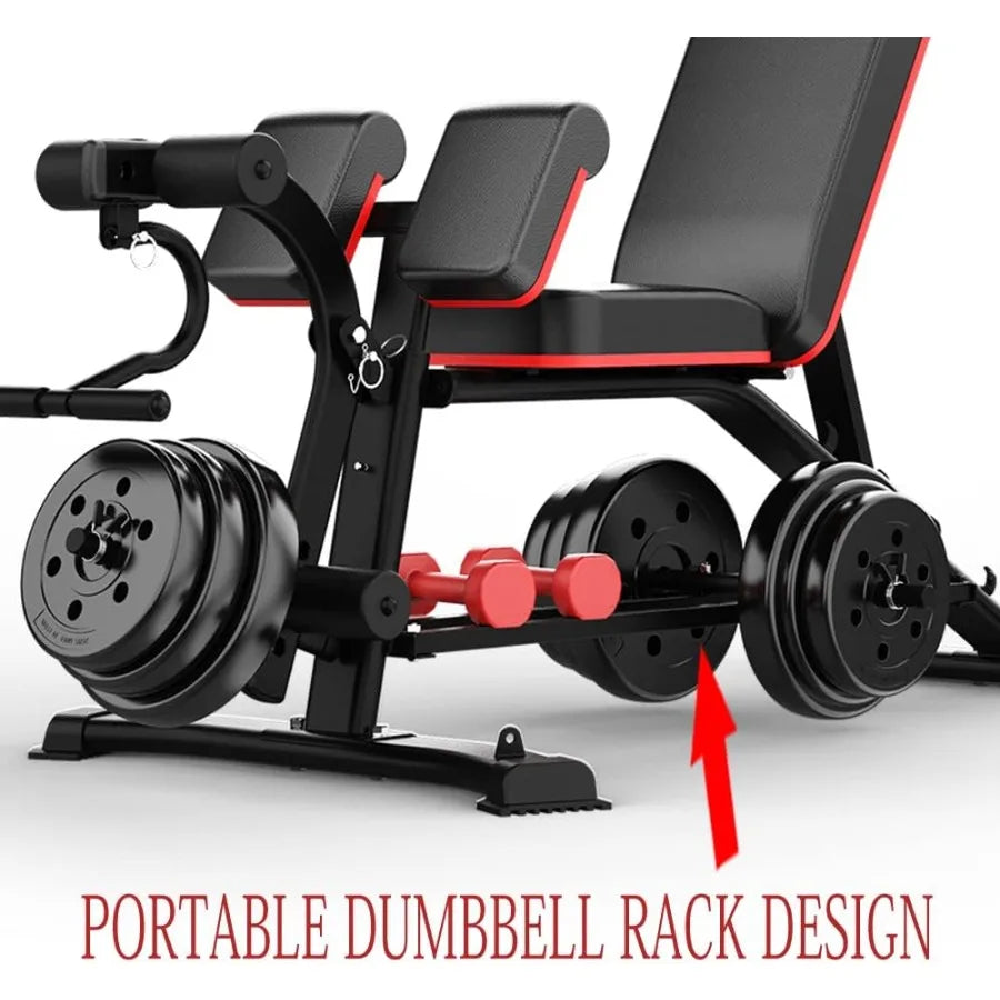 Utility Weight Bench with Leg Extension - Multi-Position Adjustable Bench for Strength Training, Dumbbell Exercise and Ab Workou