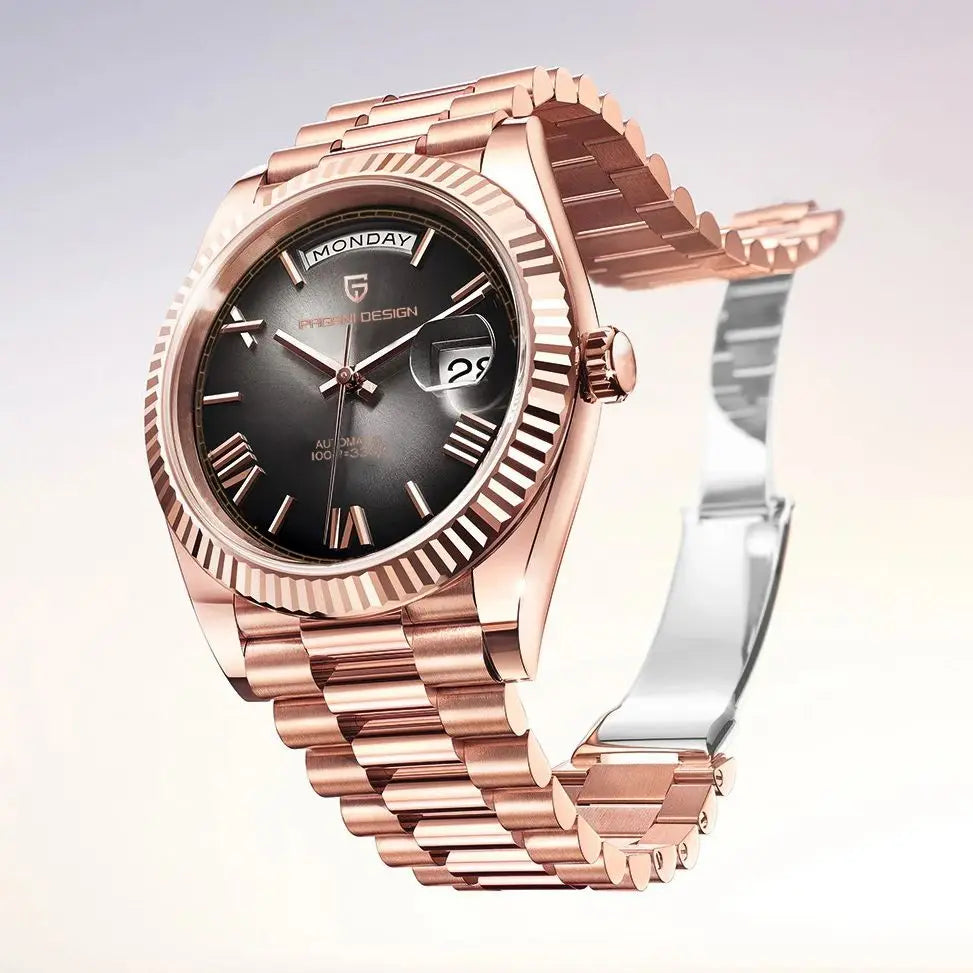 PAGANI DESIGN DD40 Luxury Rose Gold Automatic Watch Men Japan NH36A Mechanical Wristwatch Men Stainless steel Waterproof Watches
