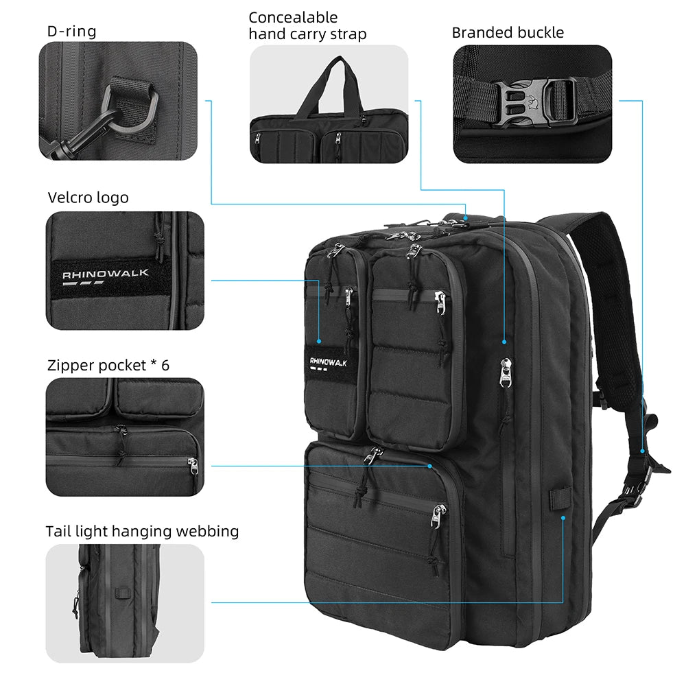 Rhinowalk Bicycle Bag 25L Bike Saddlebag Multifunction Outdoor Riding Backpack Shoulder Bag Big Capacity Luggage With Raincover