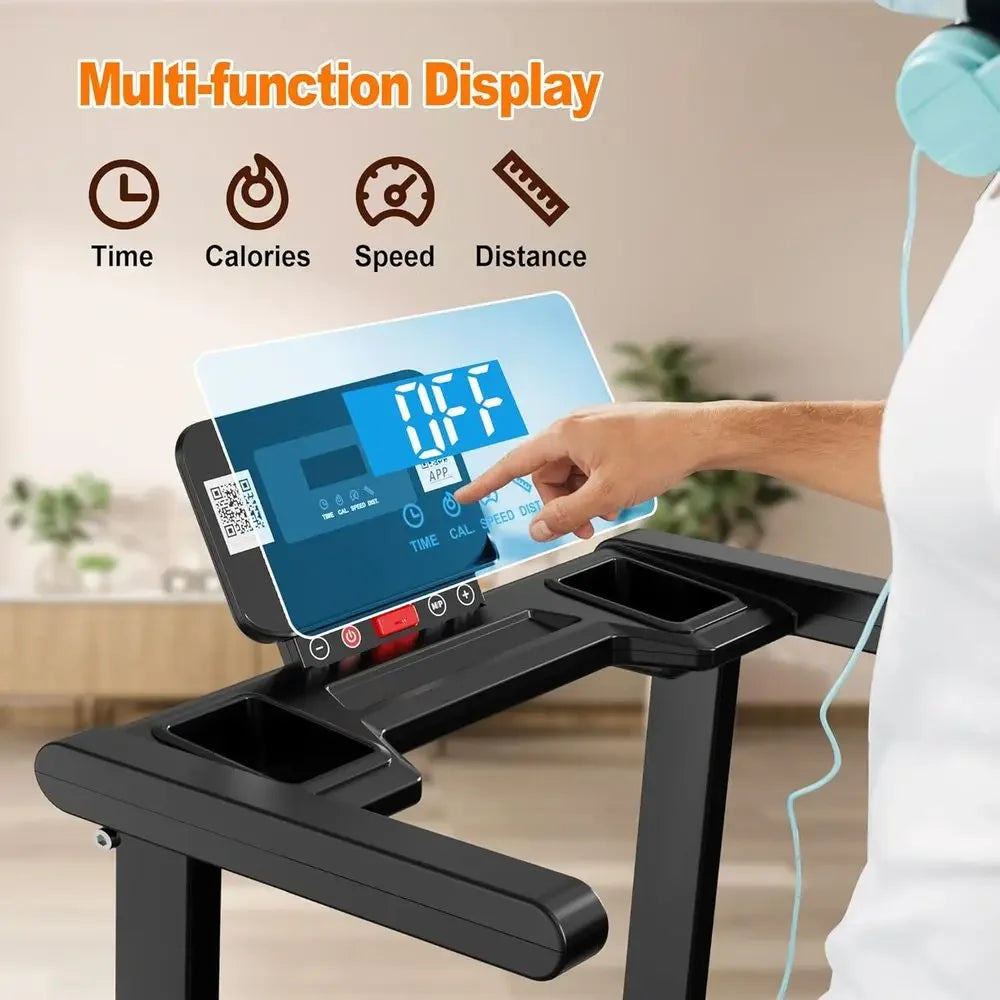 2.5HP Motorized Treadmill: Compact, APP-Controlled, LED Display, 300 lbs Capacity for Home Fitness