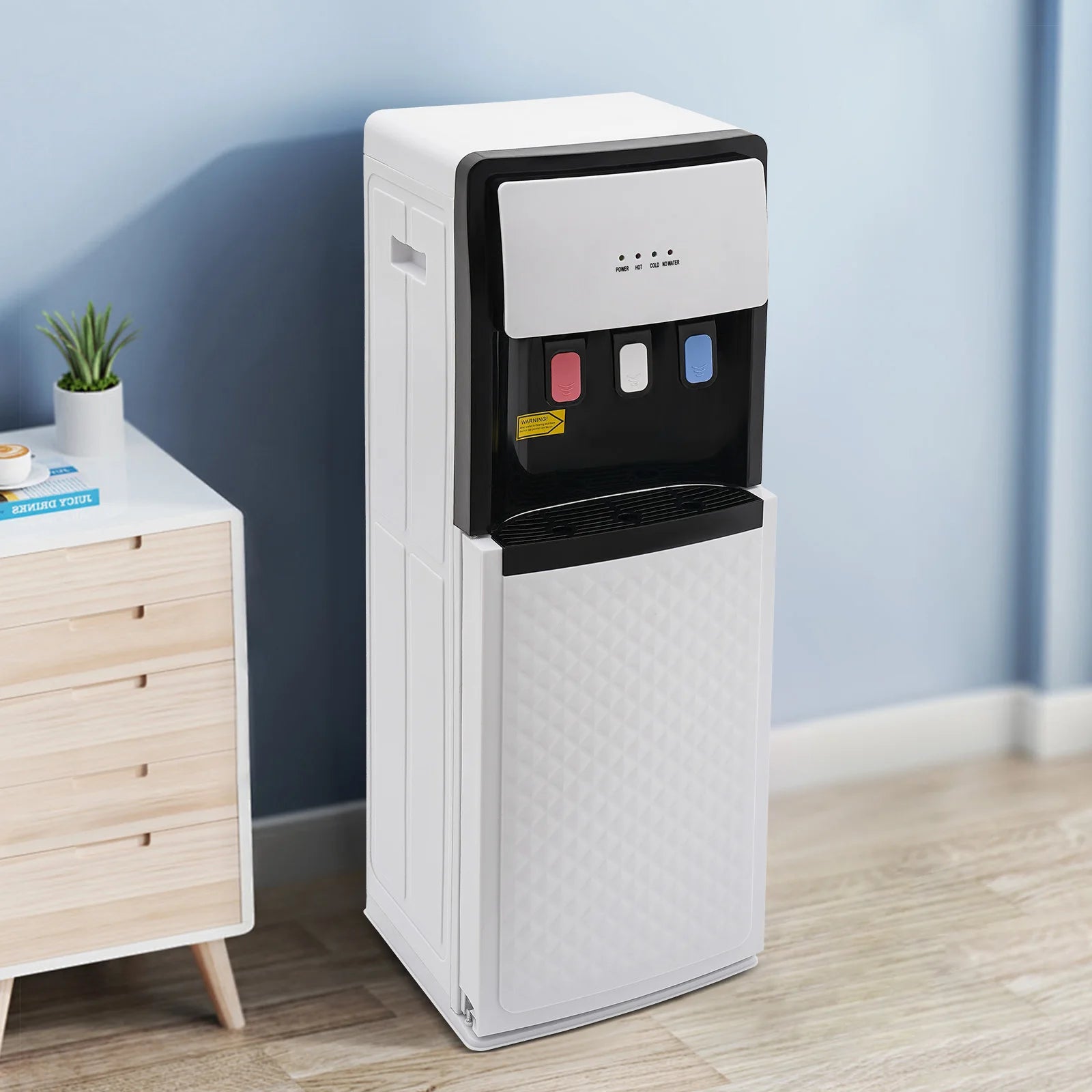 White Bottom Loading Water Cooler Dispenser,Hot & Cold Standing PP Water Dispenser Floor Standing for Home,Commercial