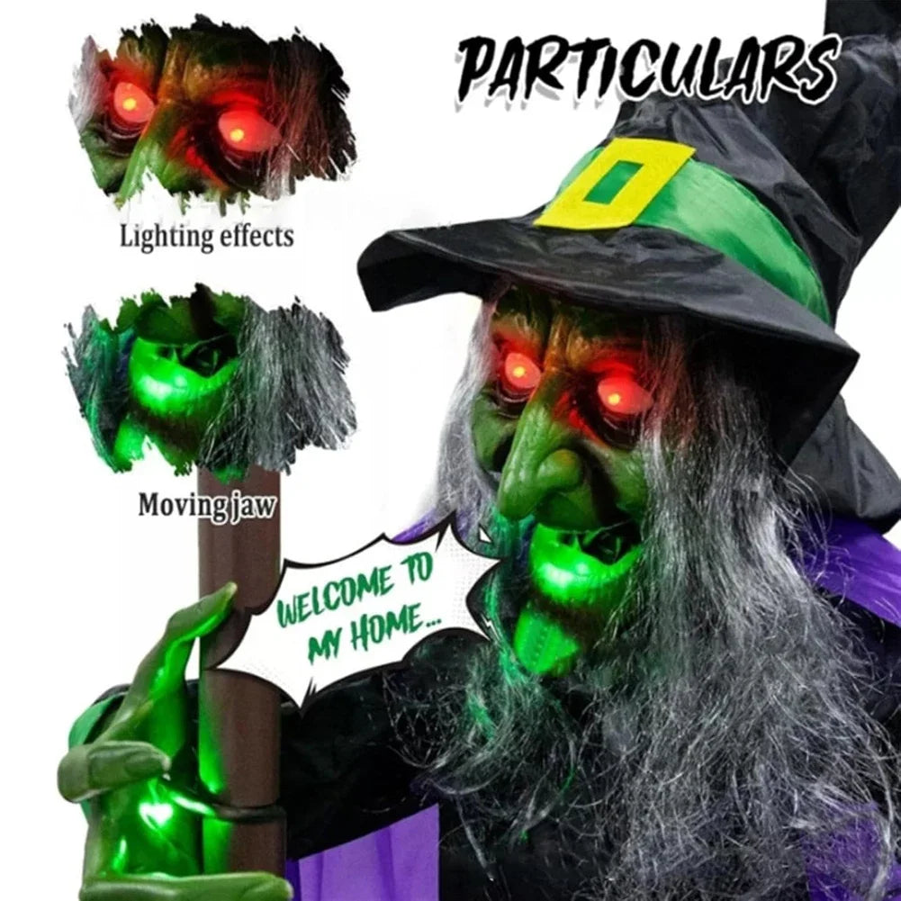 Halloween Flying Witch Decor Hovering Flying Witch Decorations with Scary Sound Halloween Props Horror Themed Scary Props