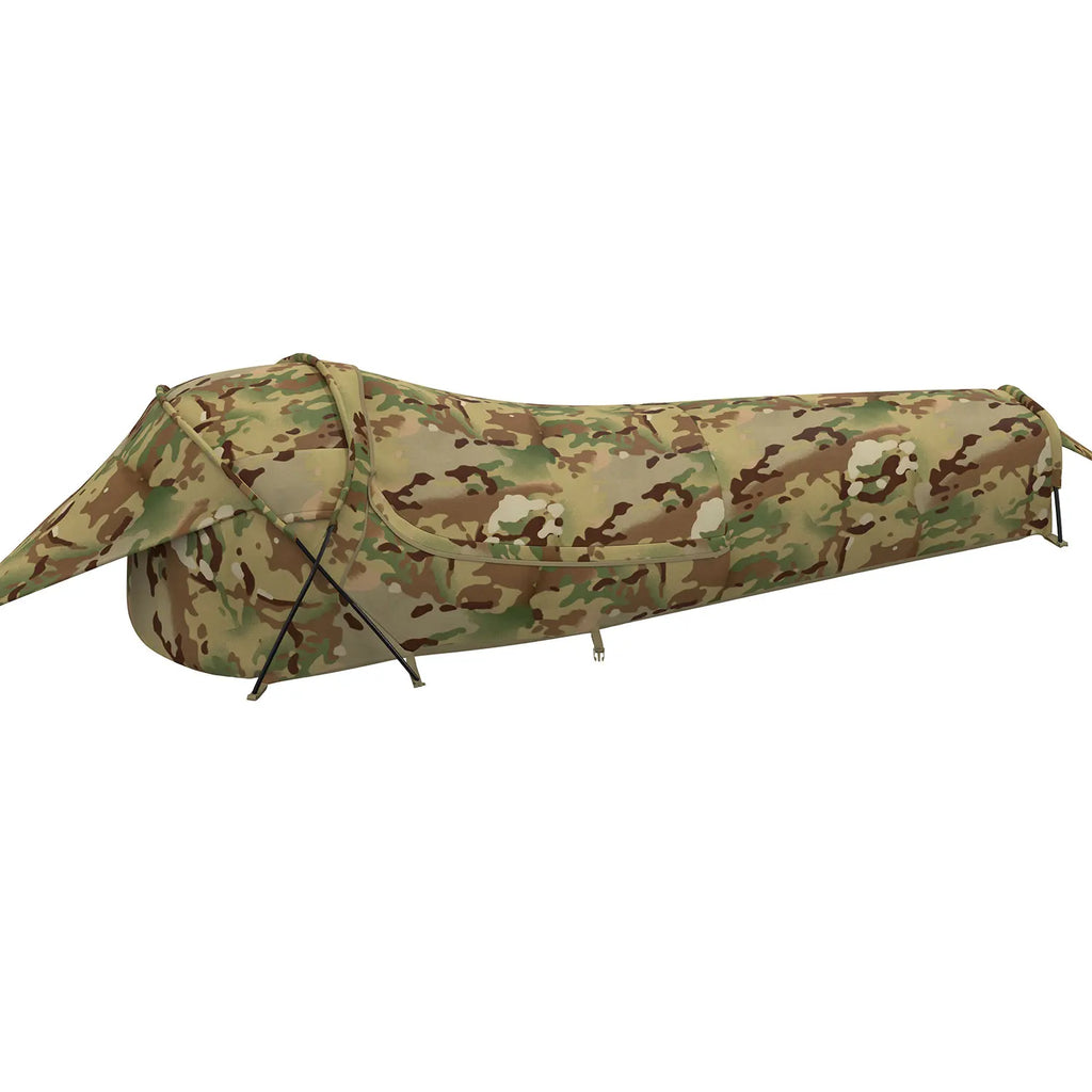 MT Military Hideaway Bivy Cover Stealth Compact Single-Pole Hooped Tent for Modular Sleeping Bag with Mosquito Net Mesh