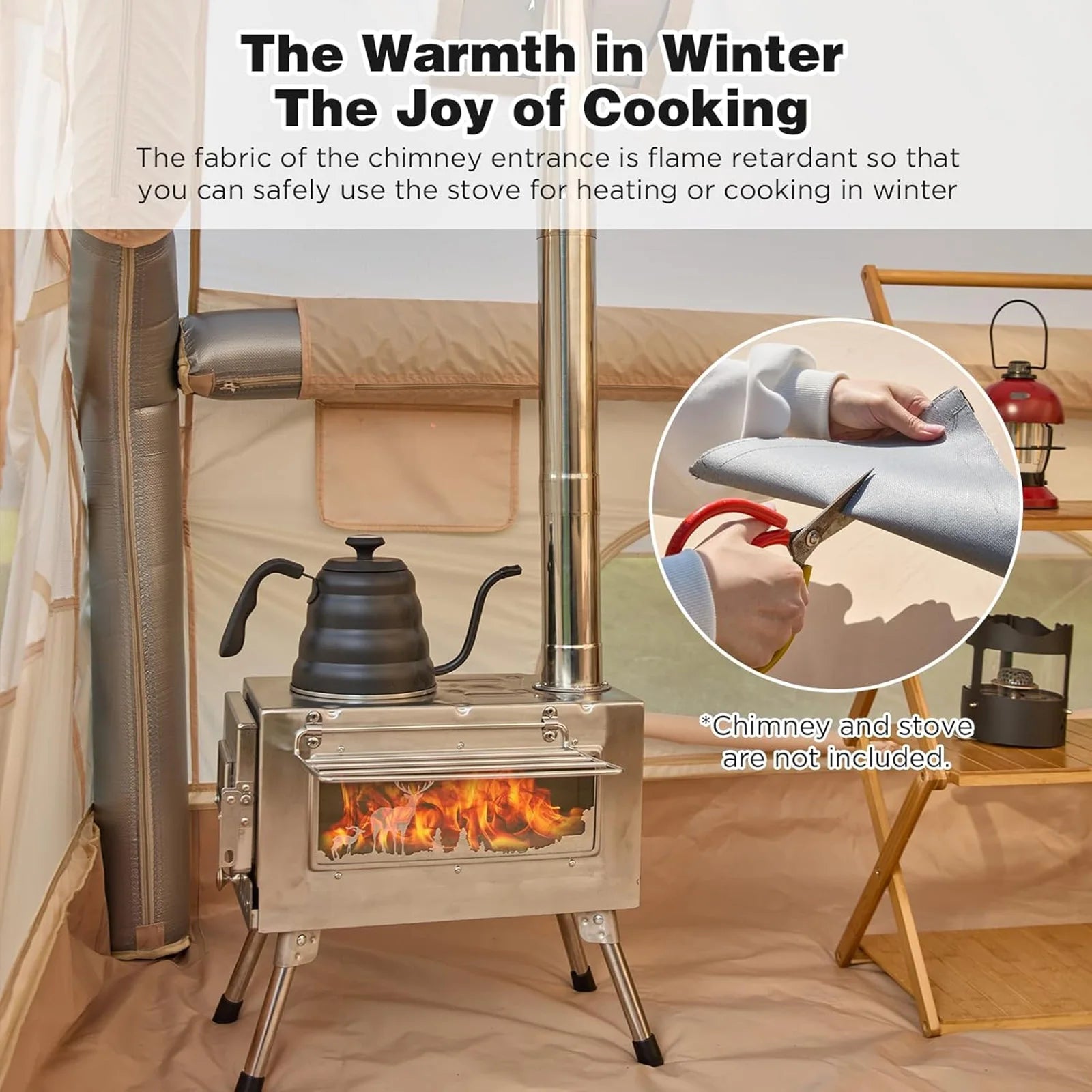 13' x 10' Inflatable Camping Tent for 8-10 Person,4 Season Blow up Tents Waterproof, Air Tent with Stove Jack AC Port