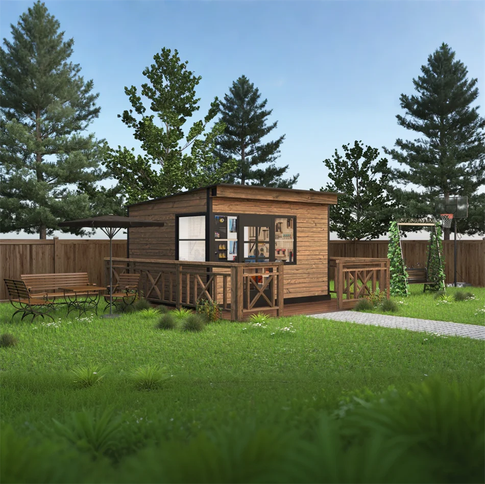 Prefab Garden Shed Fast Installation Modular Container House Mini Backyard Cabin Office Gym Studio Tool