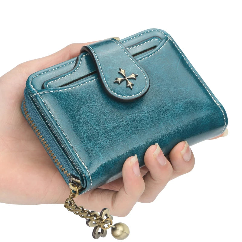 Women Wallets and Purses PU Leather Money Bag Female Short Hasp Purse Small Coin Card Holders Blue Red Clutch New Women Wallet