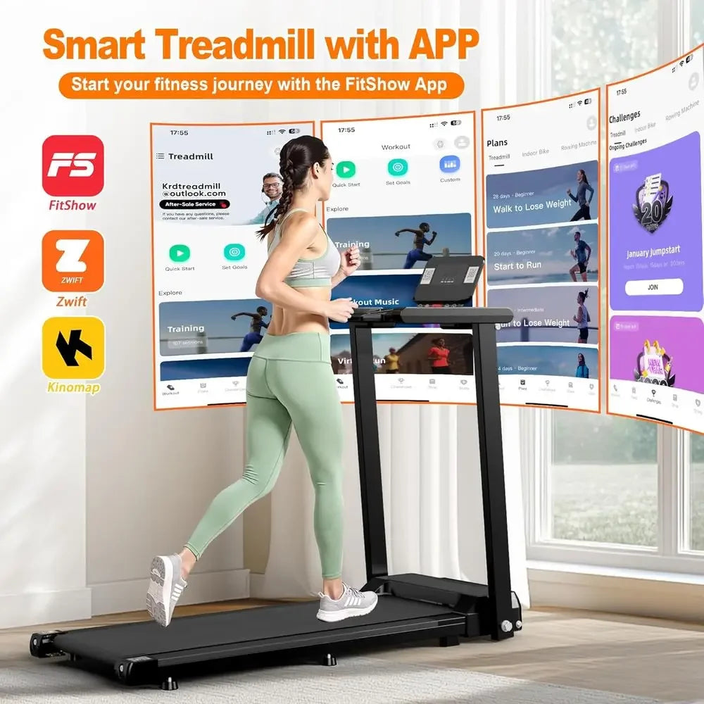 2.5HP Motorized Treadmill: Compact, APP-Controlled, LED Display, 300 lbs Capacity for Home Fitness