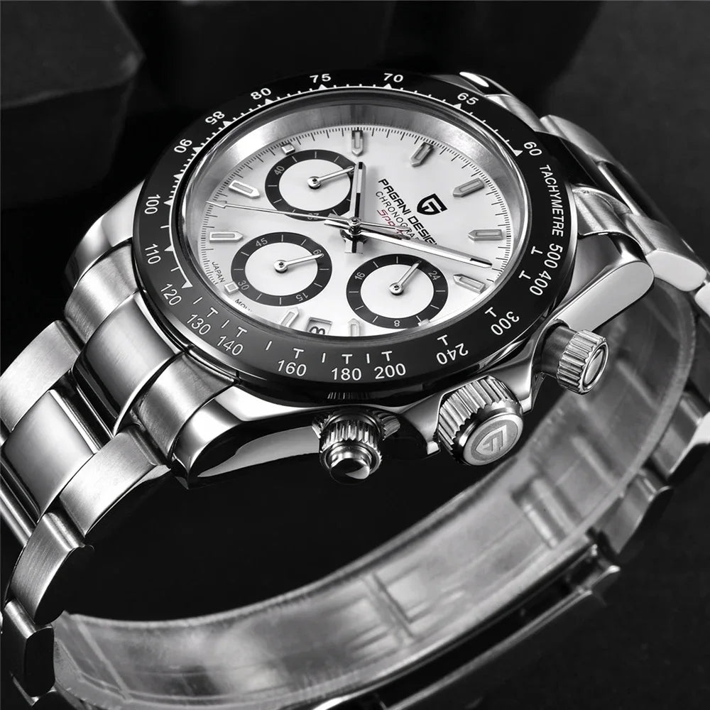 New PAGANI DESIGN PD1644 Luxury Men's Quartz Watch Automatic date Wristwatches Sport 100m Waterproof Chronograph Men Gift