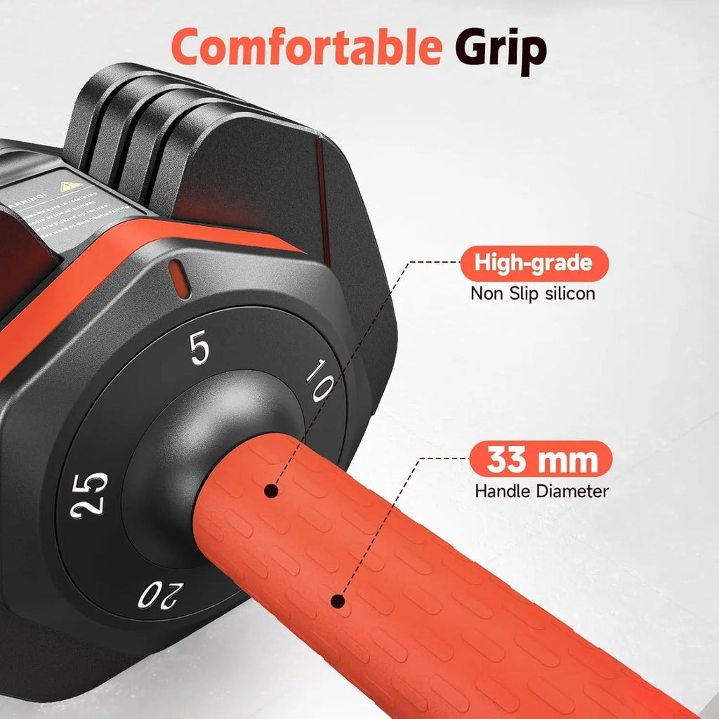 FEIERDUN Adjustable Dumbbells Set, 5LB to 25LB Dumbbell Pair,Home Gym 50lbs, Anti-Slip Handle for Exercise Equipment