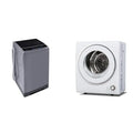 Portable washing machine for small apartments, stainless steel drum, white, 1.6 cu.ft capacity with castor wheels; compact drye