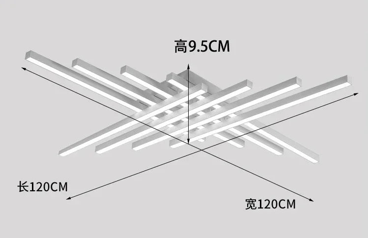 Nordic Minimalist Creative Led Ceiling Lamp Strip Lights Black Chandelier Square Bedroom Lamps Living Room Lamp Led Ceiling Lamp