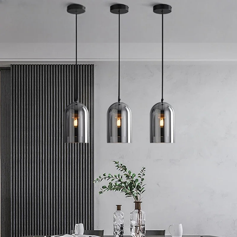 Modern Minimalist Glass Ceiling Light Nordic Texture LED Dinning Room Lamp Corridor Lustre Creative Living Room Lighting E27