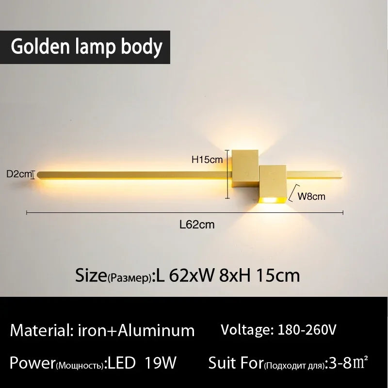 New Modern Minimalist Wall Lamp Black/Gold LED Wall Light Home Decorative Bedside Corridor Sofa Backgroung Wall Fixture