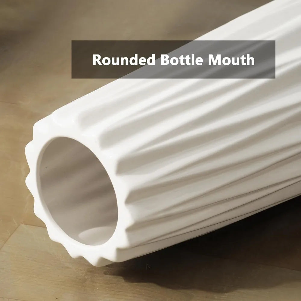 Floor Vase, 24 Tall Ceramic Decorative Large Vases for Living Room Decor Home Office Bedroom, Modern Big Standing Flower V