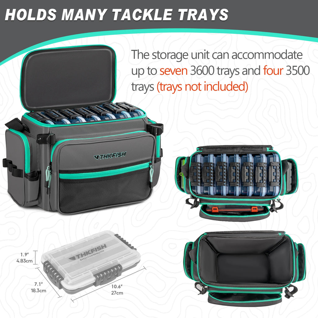 THKFISH Fishing Shoulder Bag Waterproof Fishing Tackle Bags Multifunctional Fishing Gear Lures Storage Pack Sling Bag