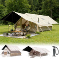 Inflatable Camping Tent 8-10 Person,129 Square Feets Large Inflatable Camping Tent with Canopy,Blow up Tent with AC Vent