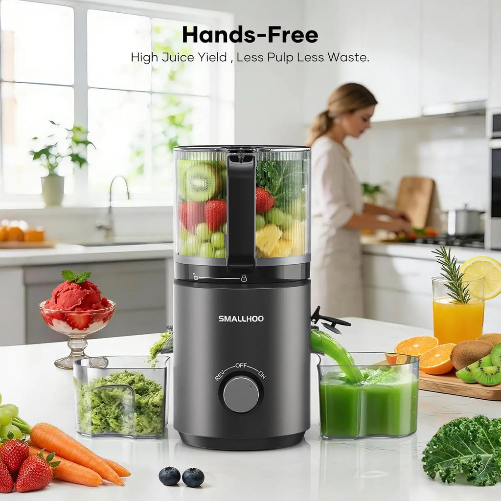 3-in-1 Juicer Machines, Cold Press Juicer 7" Large Chute & 120oz – Whole Fruits & Vegetables, High Juice Yield, Nut Milk, Natural Sorbet, Silver
