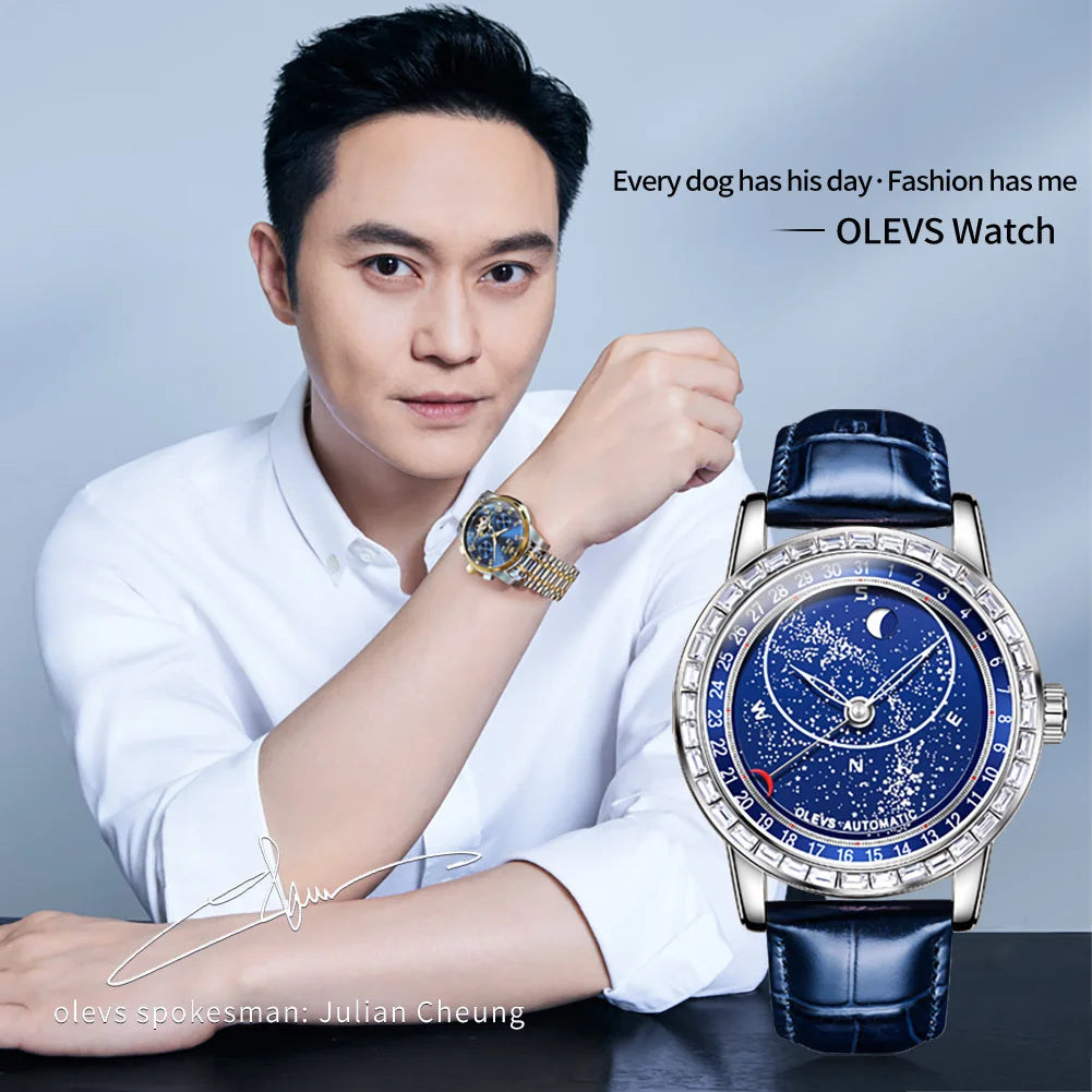 OLEVS 9923 Men Automatic Watch Luxury Fashion Mechanical Watch For Men Top Brand Waterproof Original Male Hand Clock Luminous
