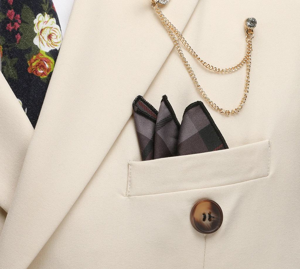 The latest men's solid color suit two-piece set with lapel collar and double breasted buttons for four seasons, men's business s