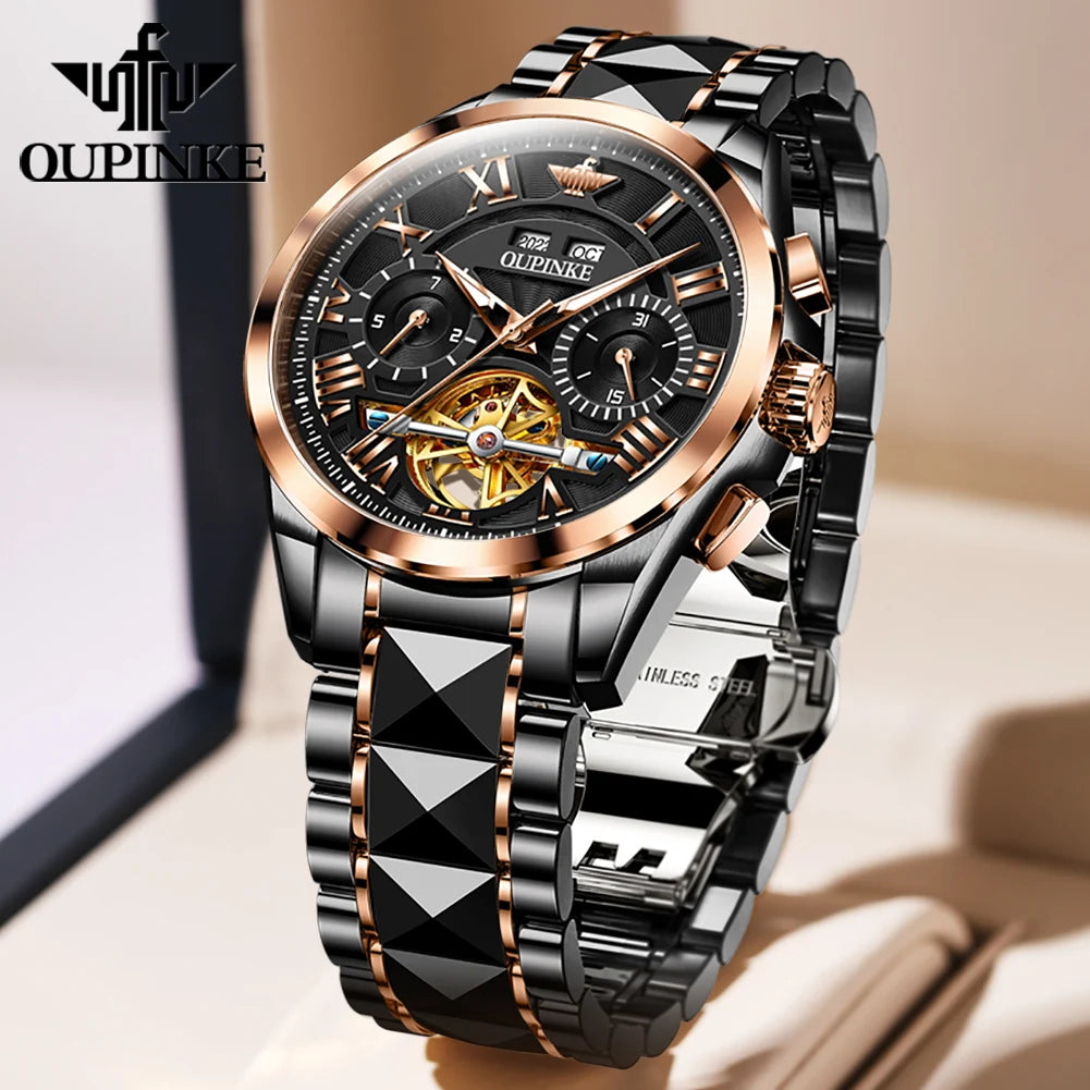 OUPINKE 3236 Men's Watches Top Brand Original Mechanical Watch For Men 50M Waterproof Luxury Man Automatic Dress Wristwatch