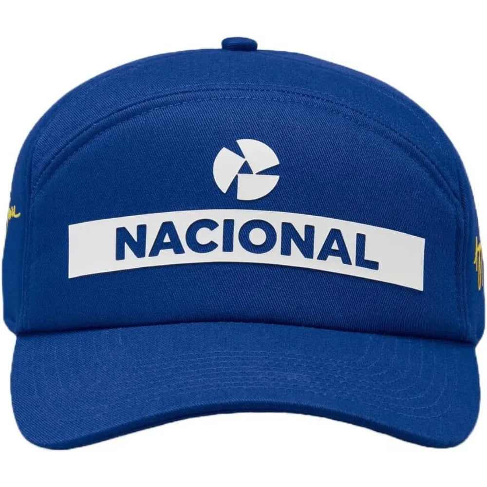 National Flag Cap Replica Ayrton Senna Style Blue Adjustable One Size with Carry Bag Long-Tailed Keyword