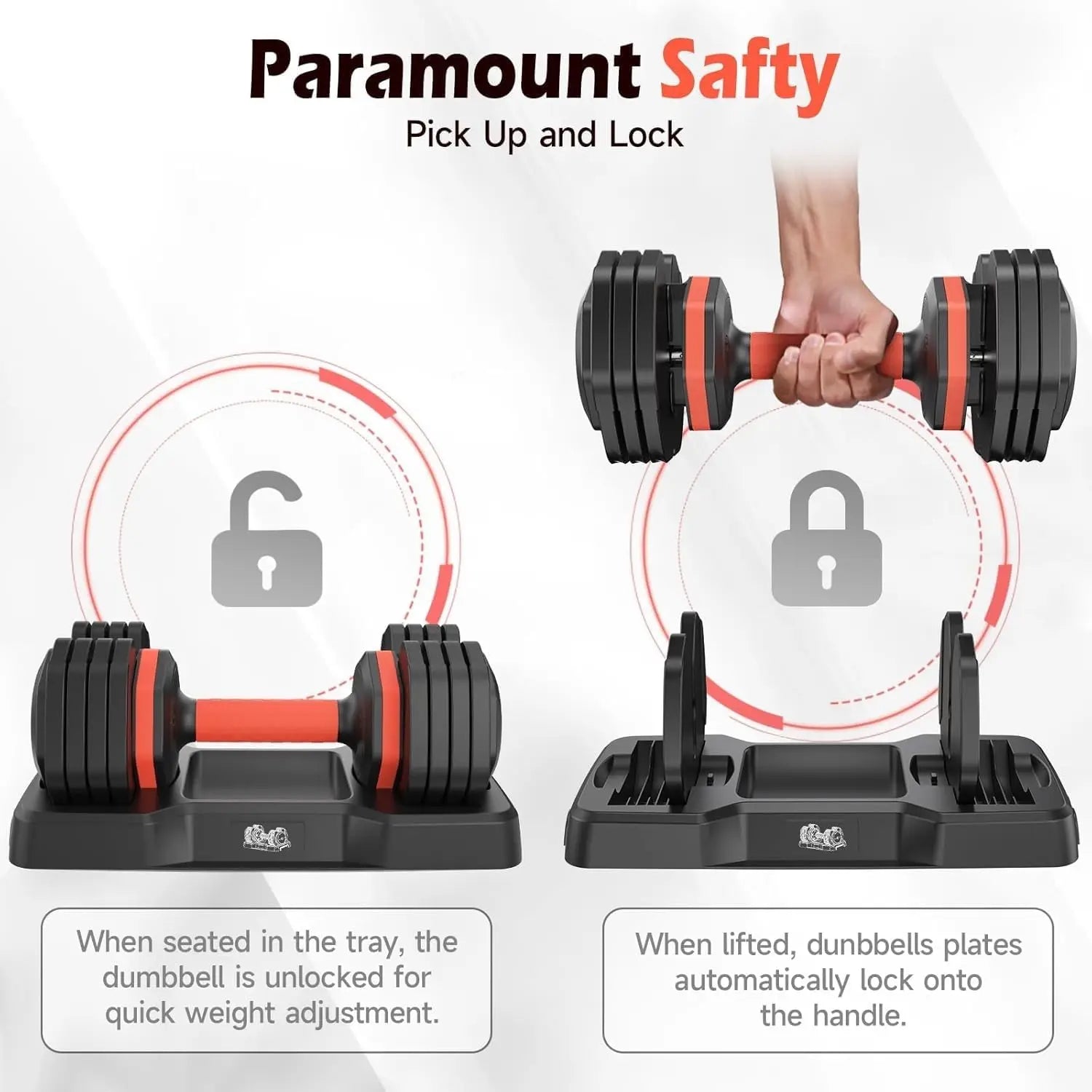 FEIERDUN Adjustable Dumbbells Set, 5LB to 25LB Dumbbell Pair,Home Gym 50lbs, Anti-Slip Handle for Exercise Equipment