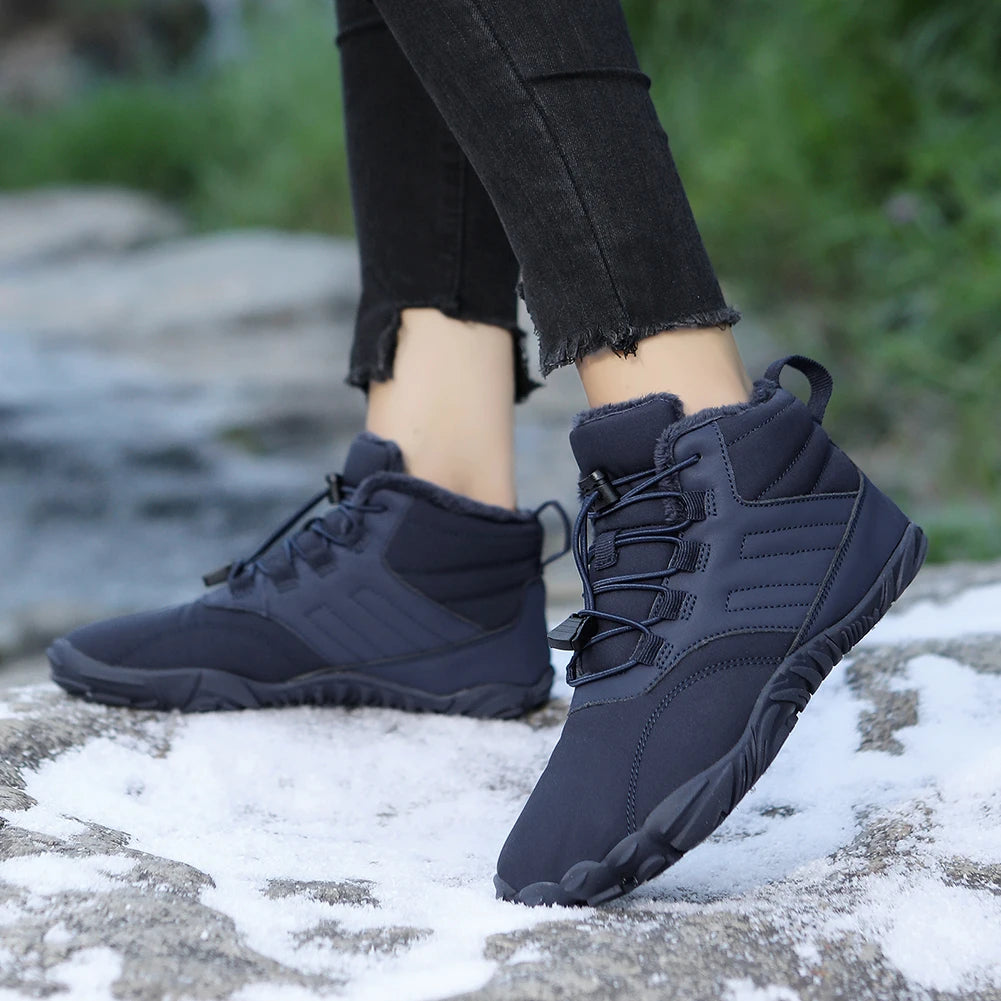 Winter Boots Men Women Snow BareFoot Casual Shoe Couples Warm Plush Cotton Shoes Fur Men Ankle Shoes Male Snow Boots Big Size