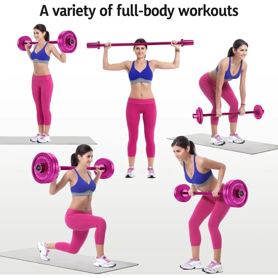 5LB Mini Barbell Bar Beginner Women Kid Barbell Total Body Workout Weighted Barfor Strength Training for Youth New Weightliftin