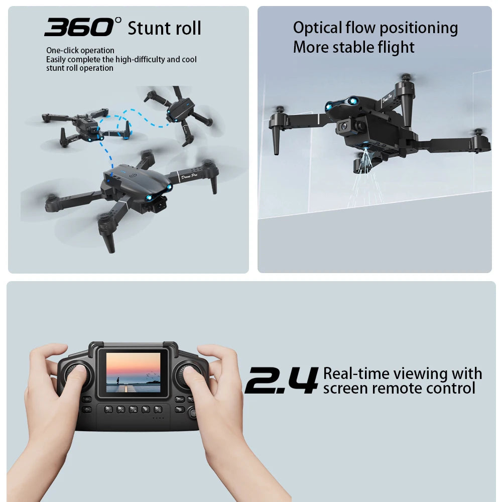 ZNLYRION E99 PRO RC Drone 4K Dual Camera Optical Flow Obstacle Avoidance Foldable FPV Quadcopter Toy for Beginners