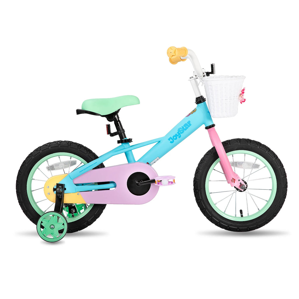 JOYSTAR 12 14 16 Inch Kids Bike for 2-7 Years Girls 33-53 Inch Tall, Toddler Girl Bike with Training Wheels, Rainbow Bikes