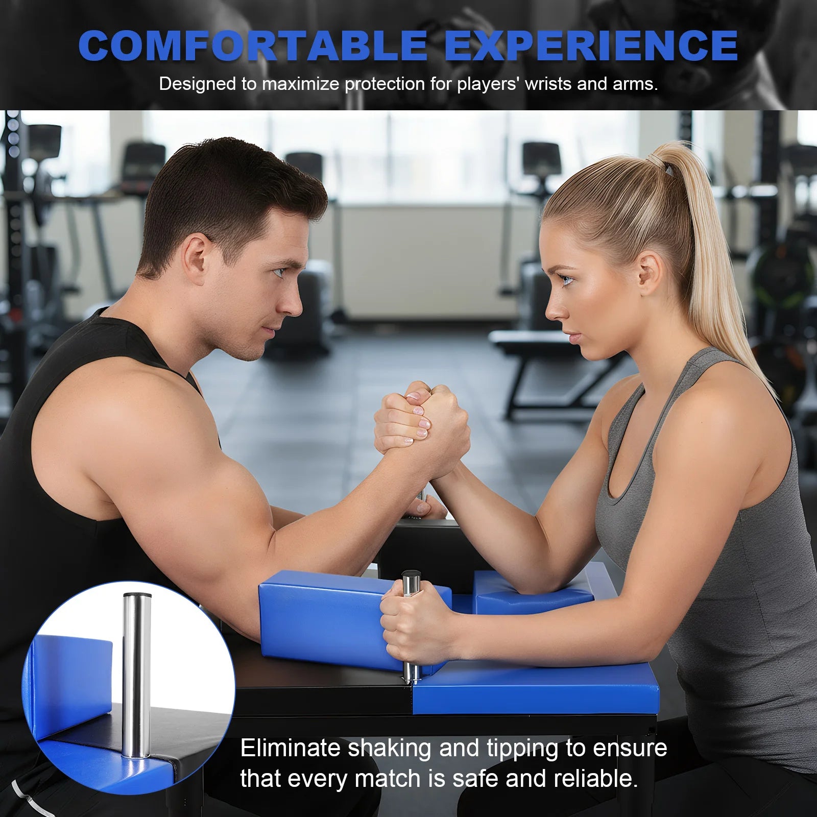 Standard Arm Wrestling Battle Table Armwrestling Table Wrist Table W/ Elbow & Forearm Pads for Strength Training Enthusiasts