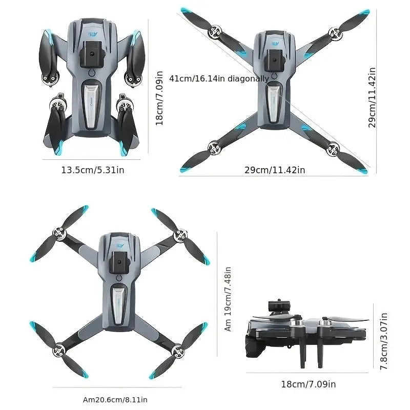 8K triple camera drone, A19 max pro aircraft, dual battery configuration, dual aerial cameras, one-touch takeoff, brushless wind-resistant motor, easy operation for beginners. A new drone worth owning in 2026