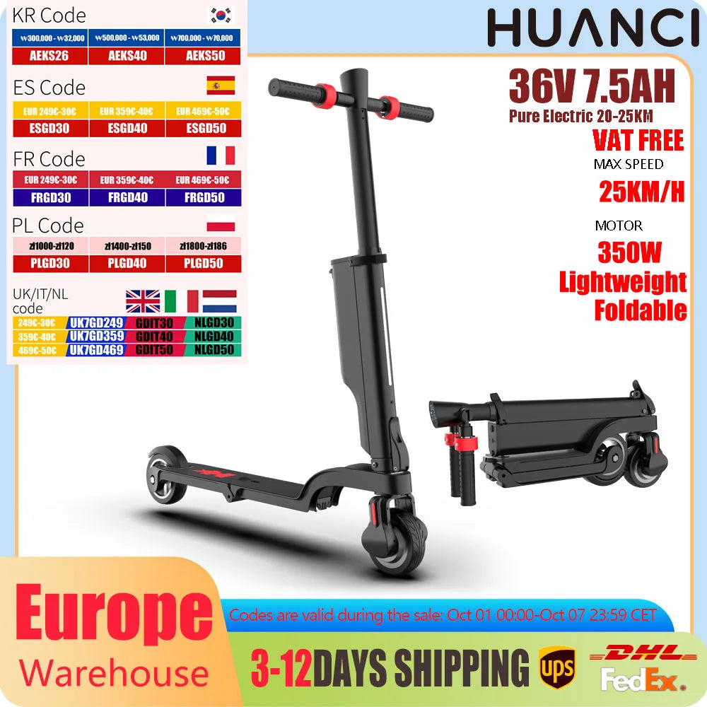 HX X6 EScooter Adult 350W 7.5AH 36V 25KM/H Foldable Electric Kick Electric Scooter 5.5 inch Wheel EScooter For Adult Children