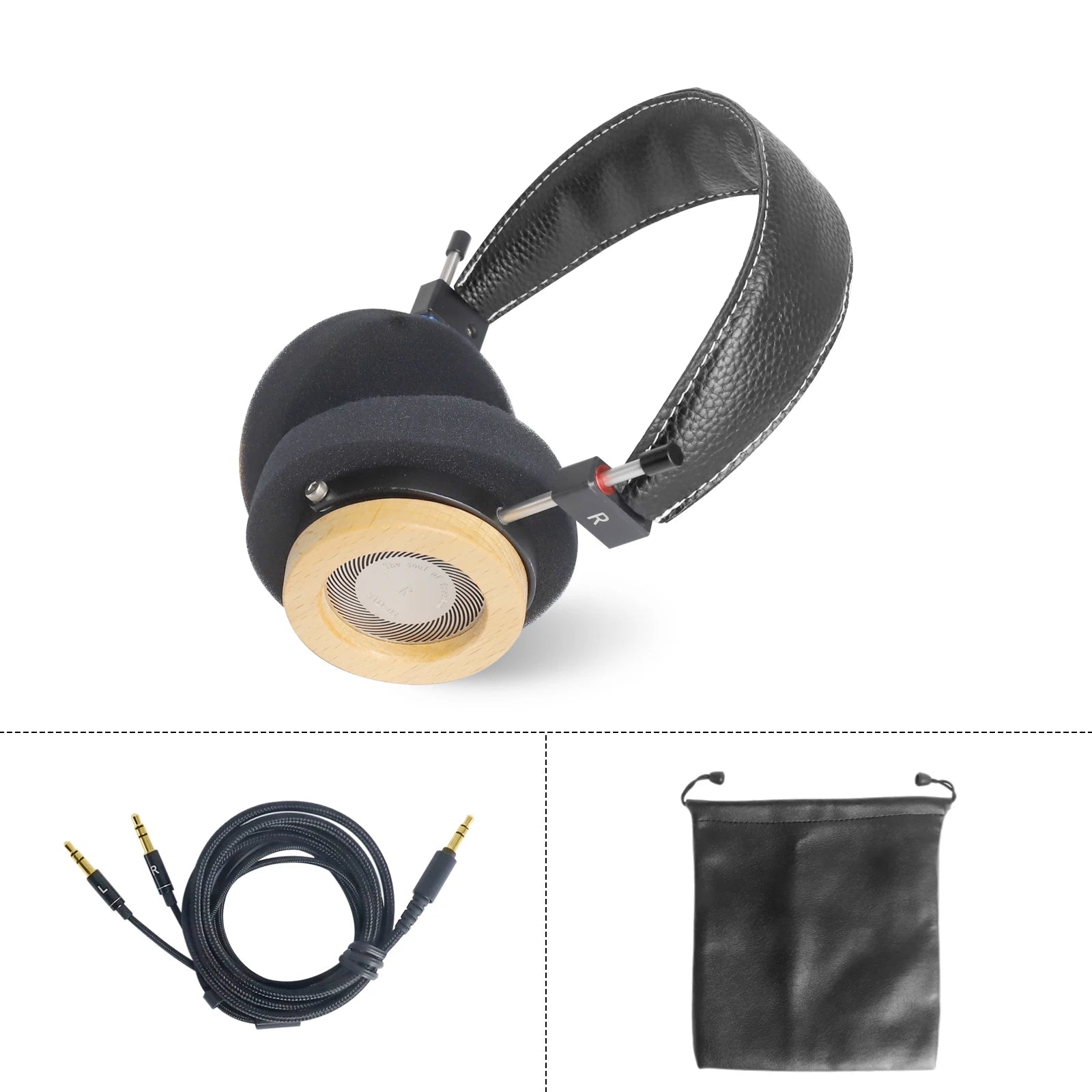 OKCSC WTD-3 Maple Wooden On-Ear Headphones Superior Sound with 40mm Speakers 3.5mm Replacement Cable HiFi Open-Back Headphones
