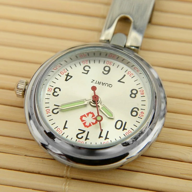 Diamond Nurse Watch Luminous Simple Medical Chest Watch Clip Buckle High-Quality Doctor Fob Brooch Clock Hospital Gift
