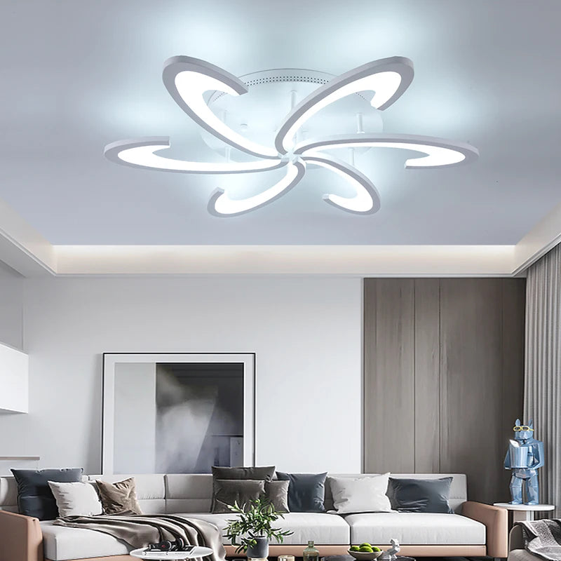 Modern Ceiling Lamp Indoor Acrylic Lustre For Bedroom Living Dining Room Kitchen Led Chandelier RC Dimmable Pendant Light Decor