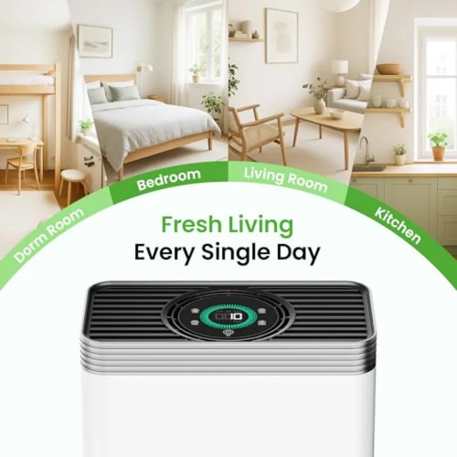 Air Purifier for Home Pets up to 1110 ft² CADR 143 CFM H13 HEPA Filter Air Quality Sensor Display Air Cleaner with Smart App Co