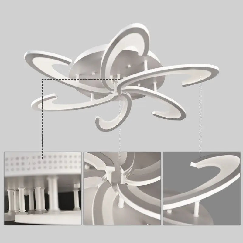Modern Led Chandeliers Living Dining Room Bedroom Flower Acrylic Aluminum kitchen Ceiling Lamp Home Decor Fixture Pendant Light