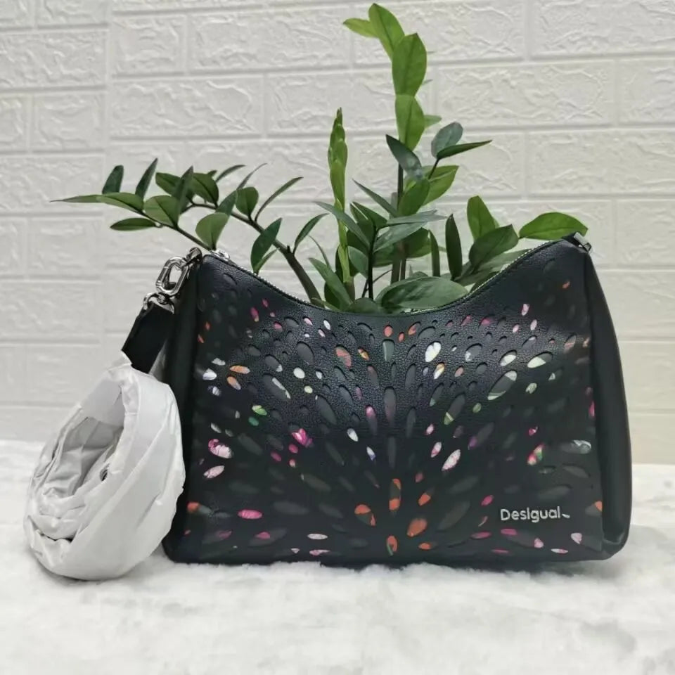 Spanish foreign trade new heavy industry embroidery women's portable large capacity bag single shoulder crossbody fashion bag