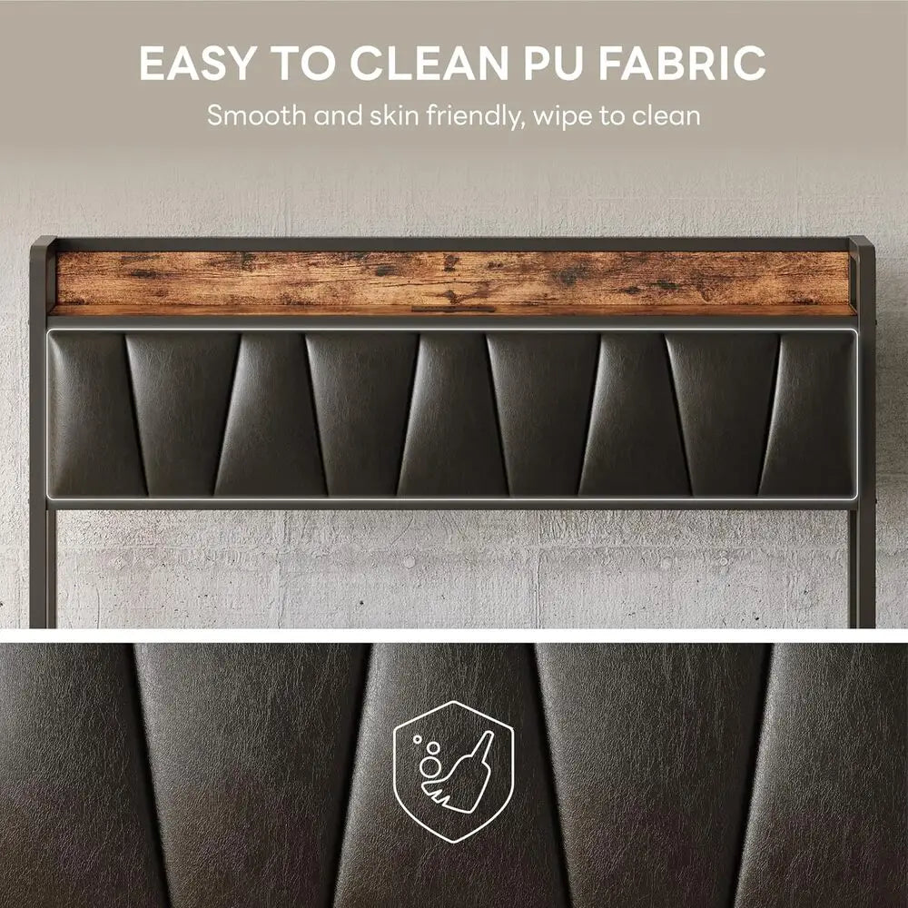 LIKIMIO Twin/Full/Full XL/Queen/Twin XL/California King Bed Frame, Storage Headboard with Charging Station, Easy Assembly