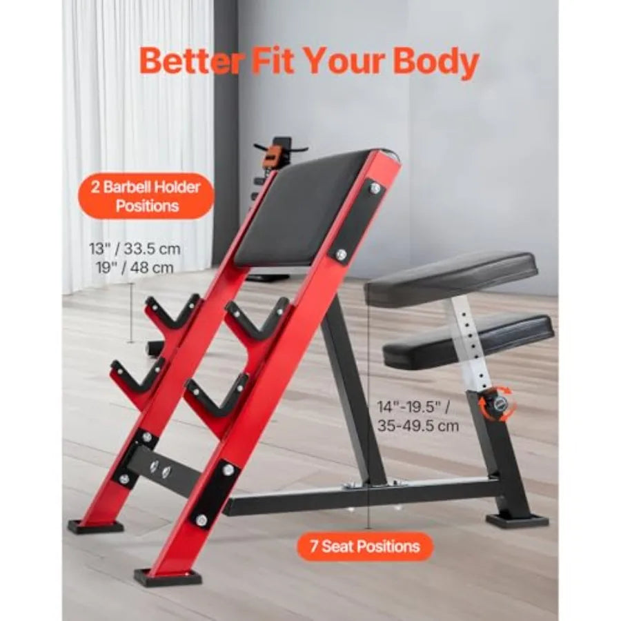 Preacher Curl Bench, Strength Training Benches, Max load 660 LBS Home Gym Fitness Equipment, Seated Arm Isolated Barbell Dumbbe
