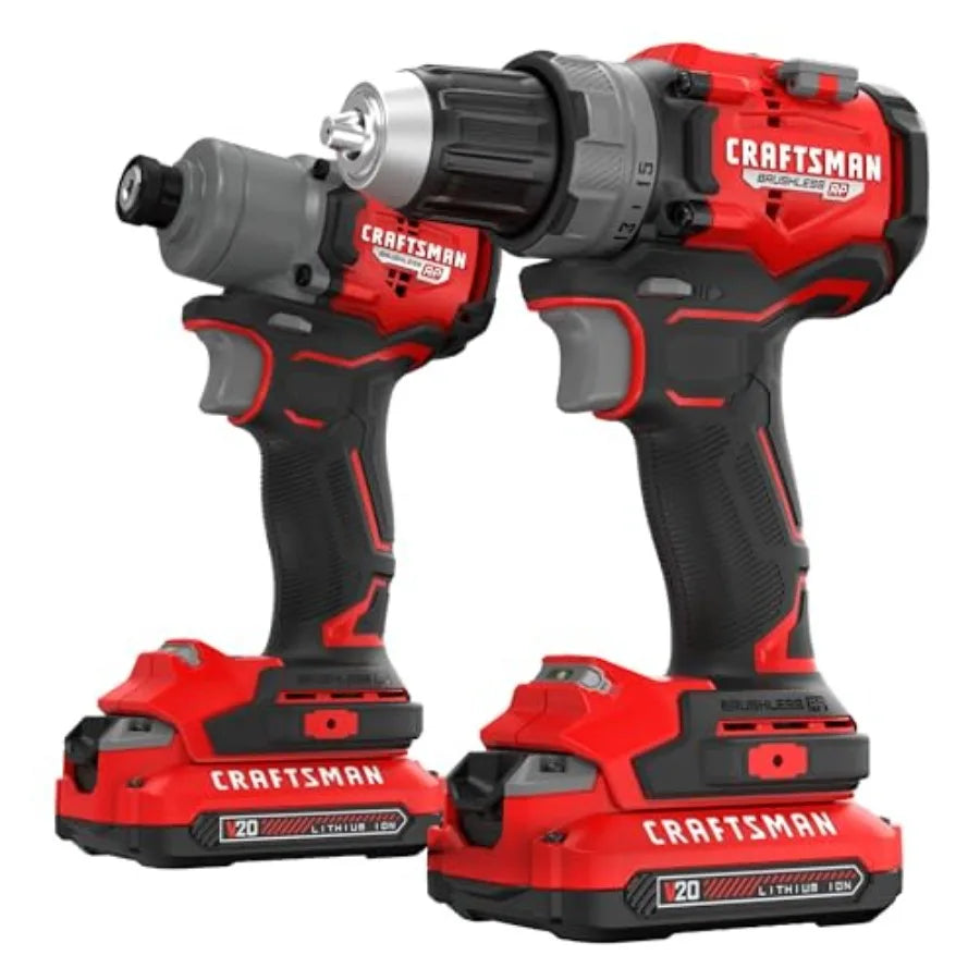 【Spot goods】20V RP Cordless Drill Driver and Impact Driver Brushless 2-Tool Power Tool Combo Kit LED Work Light Includes Batter